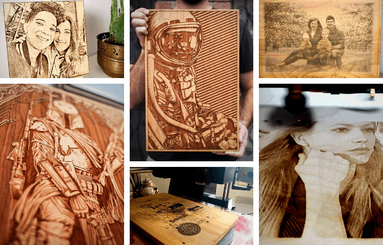 Laser Engrave Photo on Wood