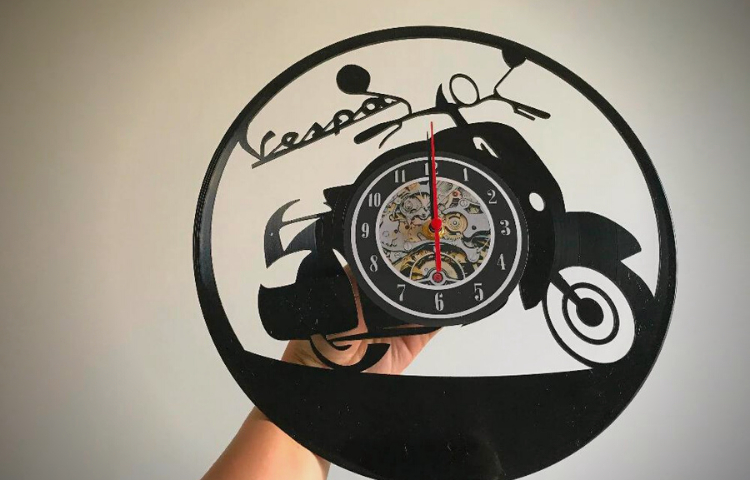 Laser Cut Vinyl Records Clock 