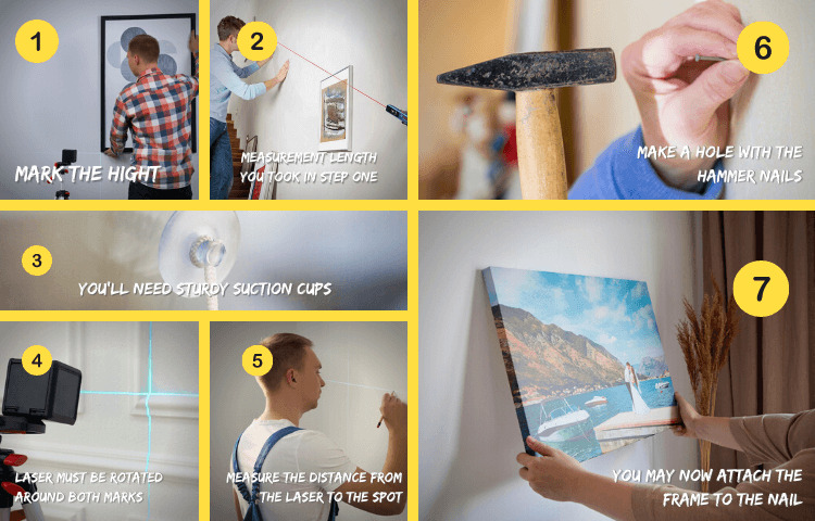 A Step by Step Guide to Hang pictures (Infographic)