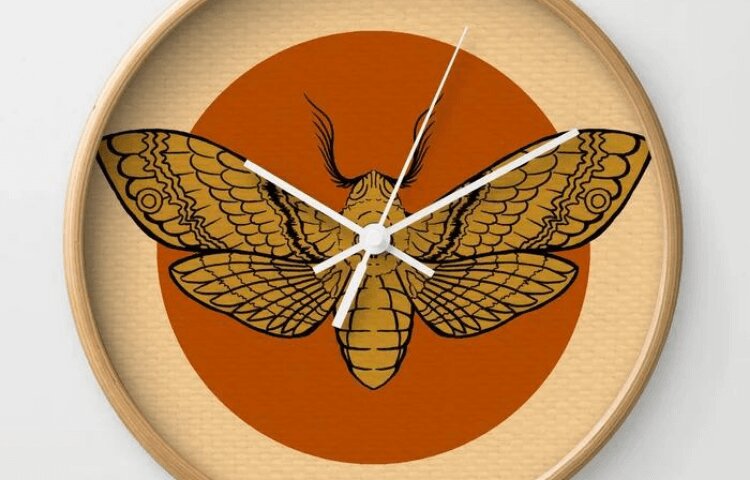 Mid-Century Modern Moth Clock