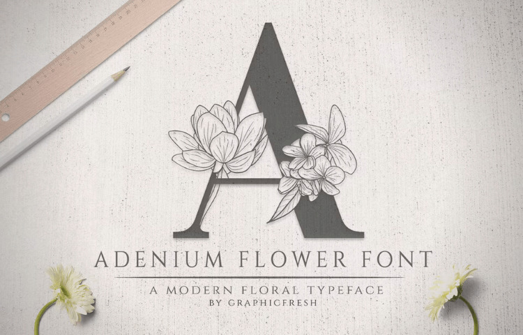 Adenium Flower Font